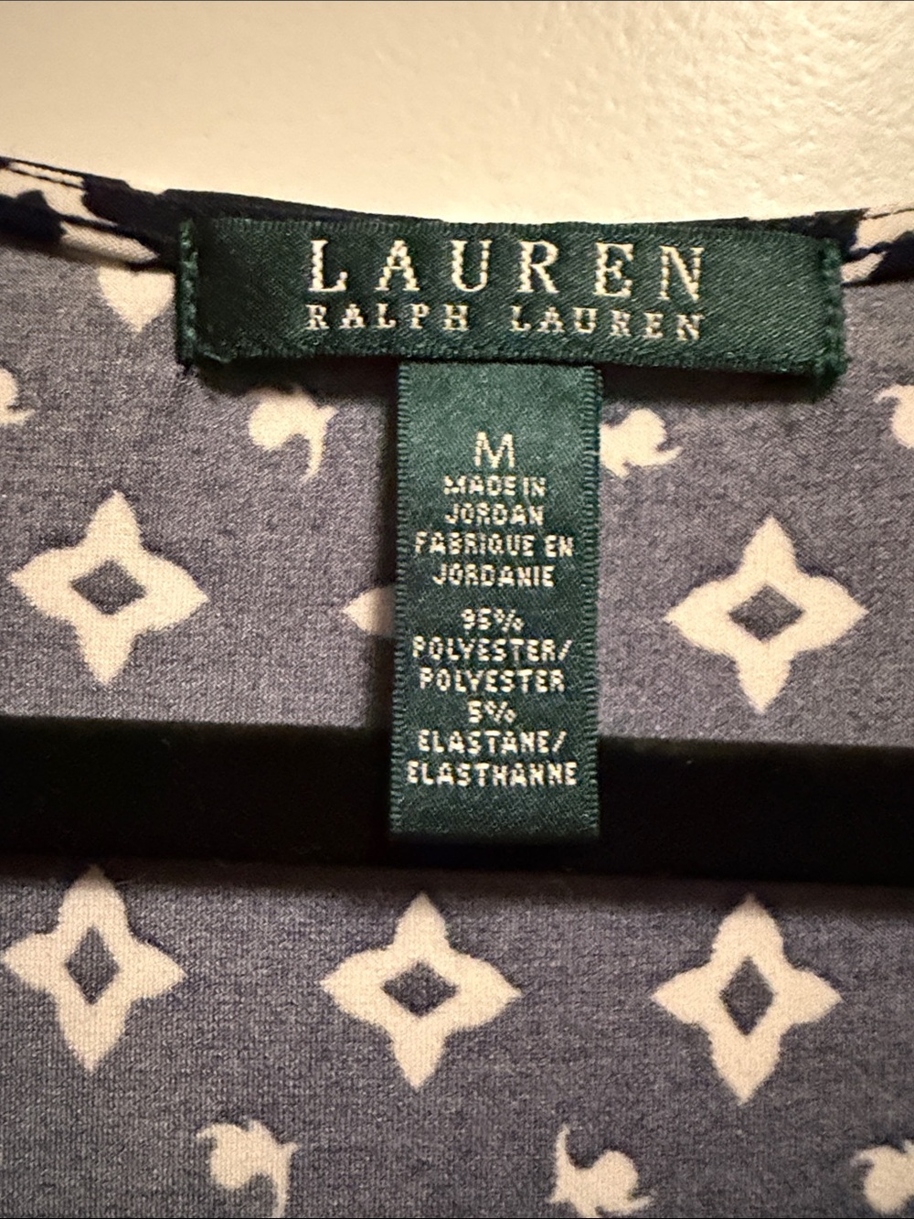 NWOT Ralph Lauren Navy and White Geometric Midi Dress - Picture 4 of 6